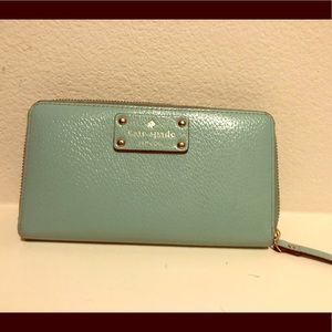 Kate spade large turquoise wallet